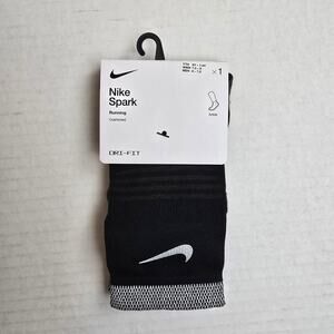 Nike Spark Running Ankle Socks Size W7.5-9/M6-7.5 Black Cushioned Dri-Fit